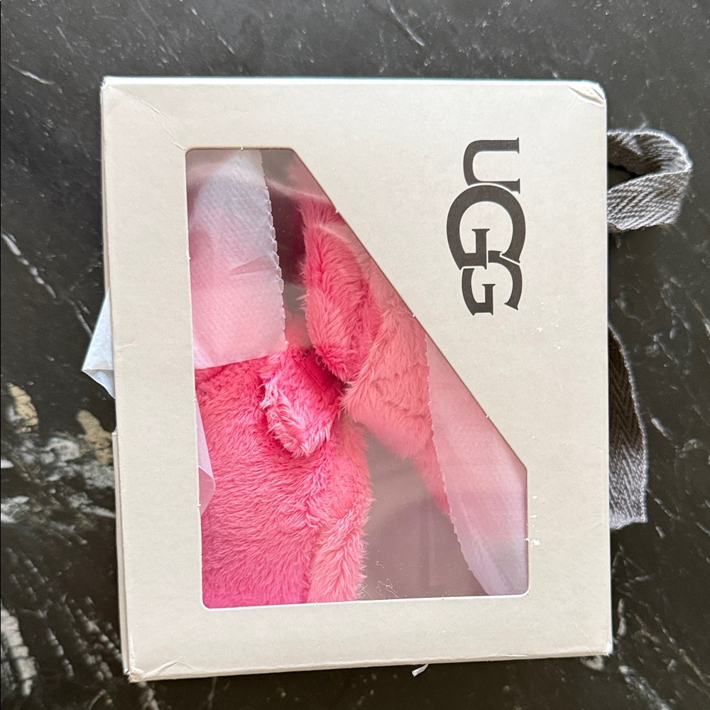 UGG Kids Pink Plush Slippers